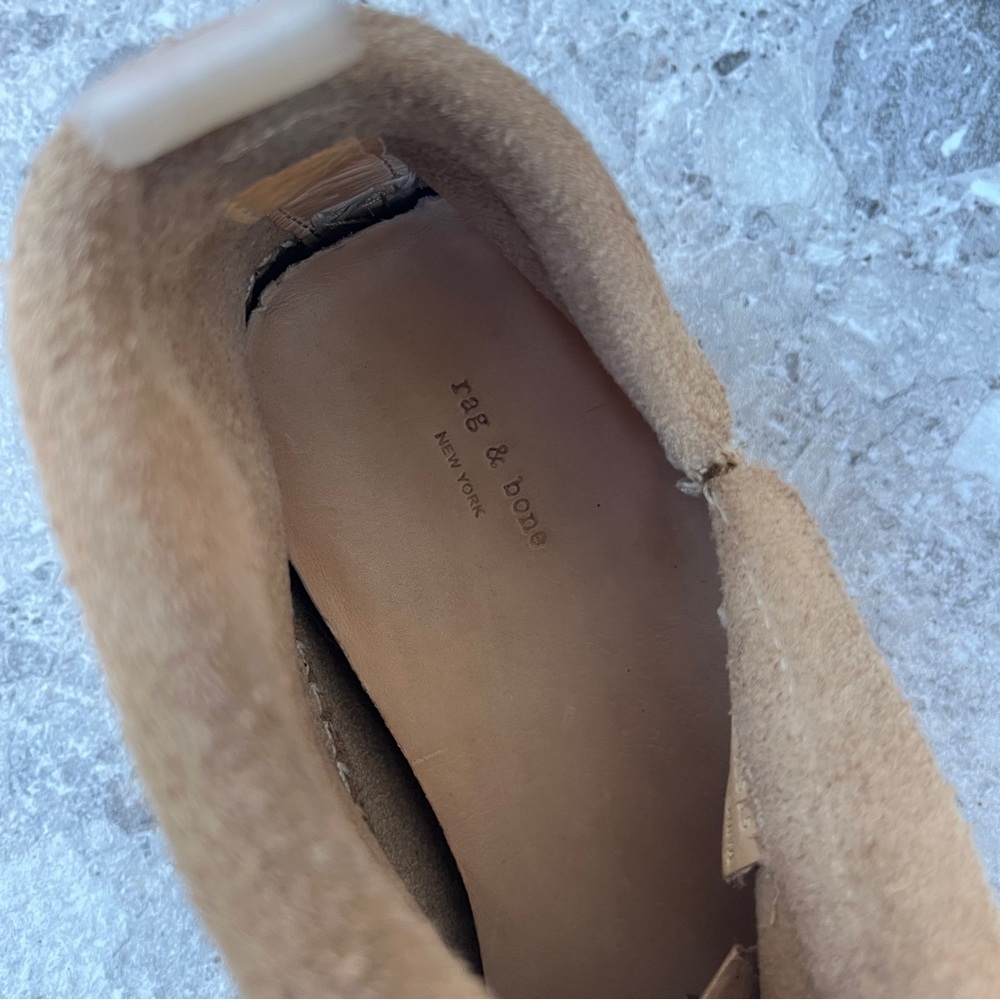 Rag & Bone Brixton Moccasins Stone Tan Suede Ankle Boots Shoes Mocs Boho Slip On - Picture 12 of 16